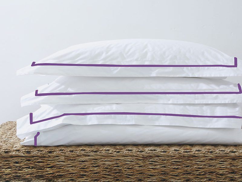 Rey's Fine Linen - Egyptian Collection - Oxford Satin Stitch Duvet Cover -Royal lilac-Double(06 Set)