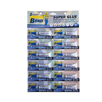 Mamba Bond Super Glue 3g x 12 Pack Card