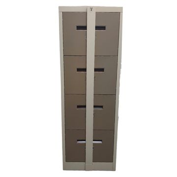 4 Door Filing Cabinet with Security Bar - Ivory & Karoo