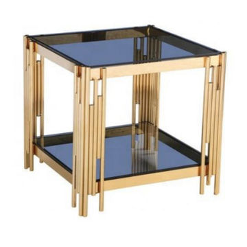 EFURN- Lucinda Gold pipe design side table