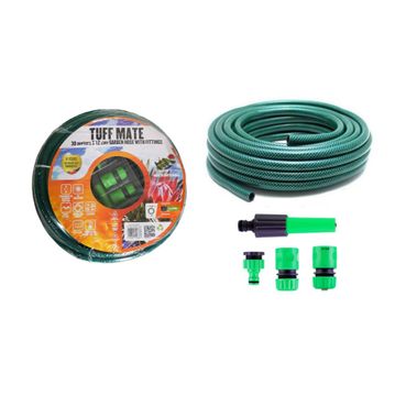 TUFF MATE Garden Hose Pipe with Fittings 12mmx30m