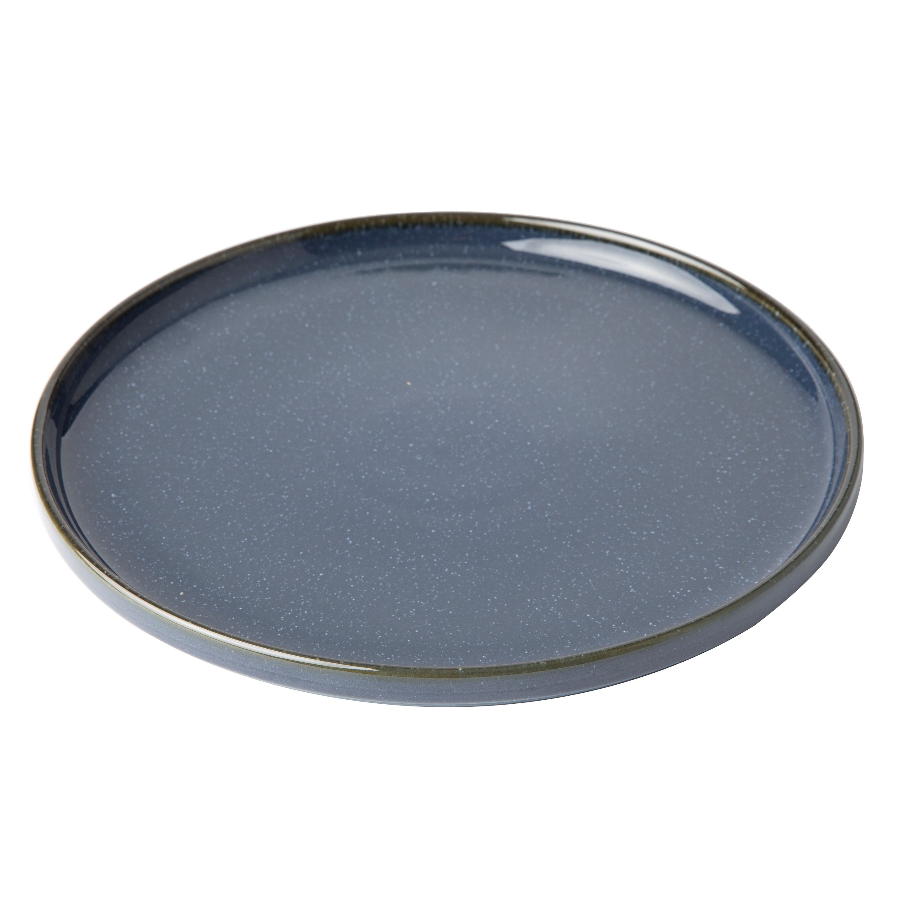 OMADA Flat Stackable Blue Dinner Plate Set of 4