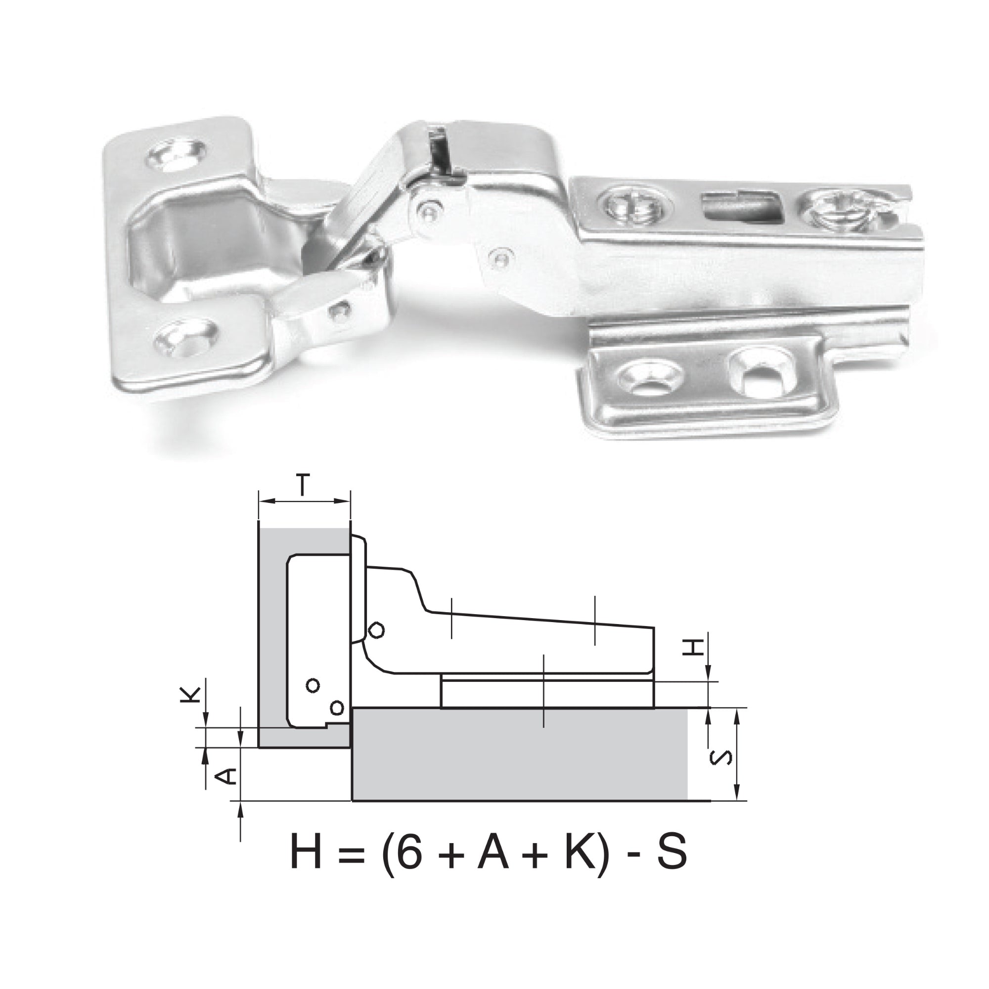 ROCO 110 Degree 4 Hole Base Plate Cupboard Hinge 9mm