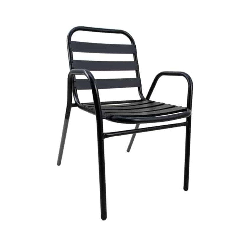 Vividitto - Metal Chair with Arms - Black
