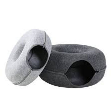 Cat & Dog Felt Tunnel Toy (dark or light gray)