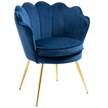 KC Furn- Tulip Velvet Chair (Blue)