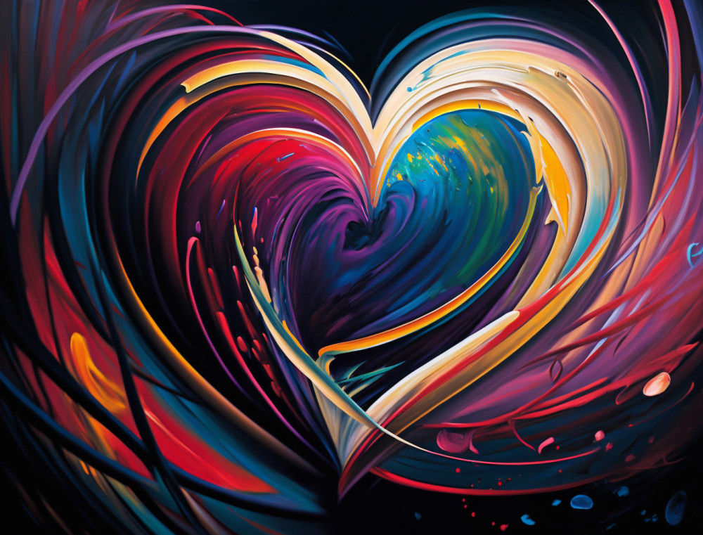 Canvas Wall Art - Canvas Wall Art: Pulsating Heartbeat Painting - B1330 - [120 x 80 cm]