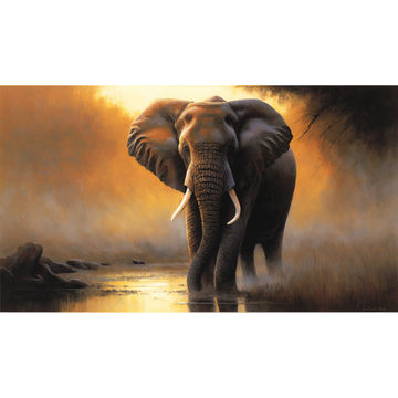 Canvas Wall Art - Majestic Elephant - B1017 [120 x 80 cm]