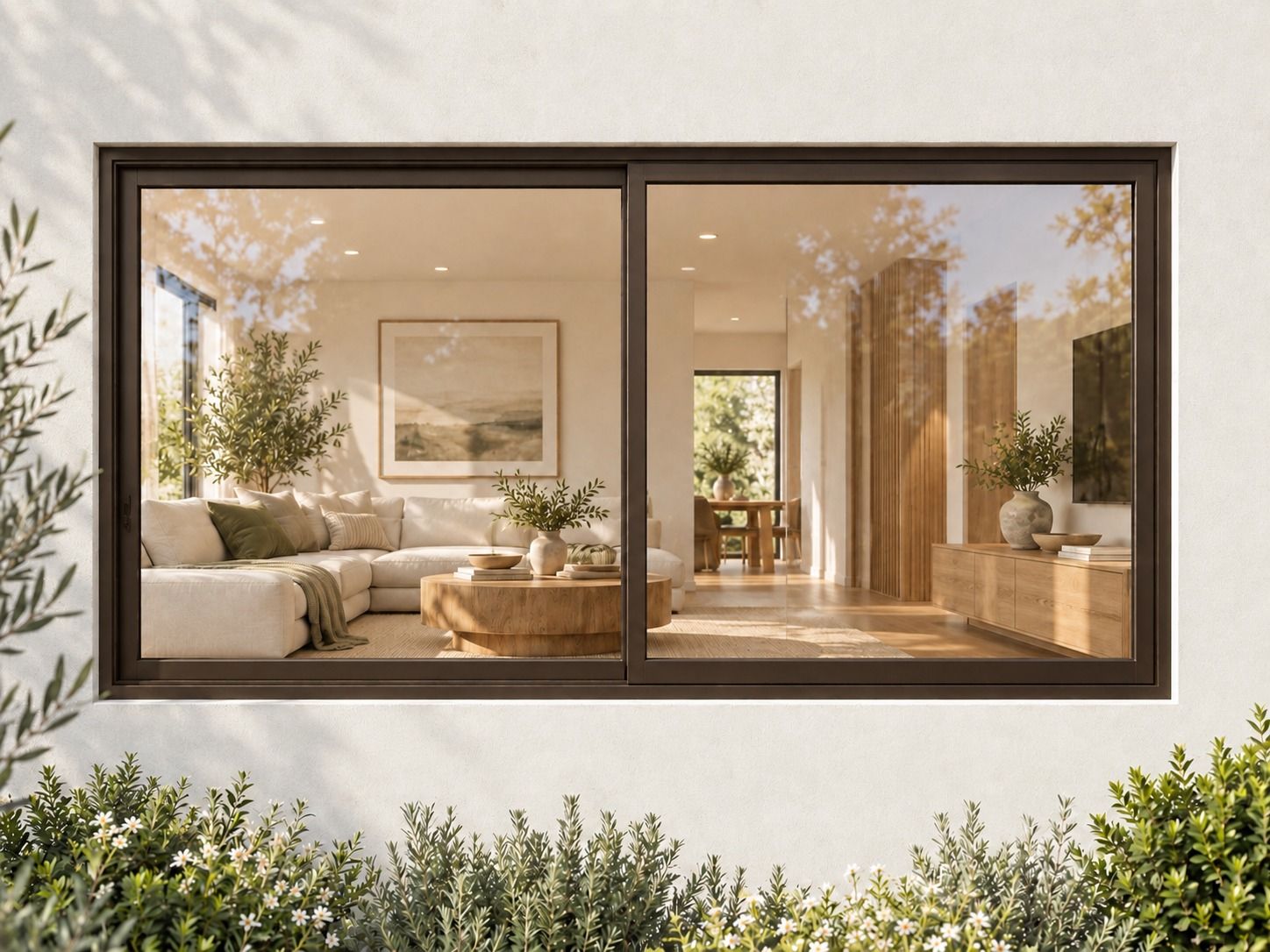 Kenzo Aluminium Sliding Window - Bronze, 2100 1200 mm, Two Sliding Panels