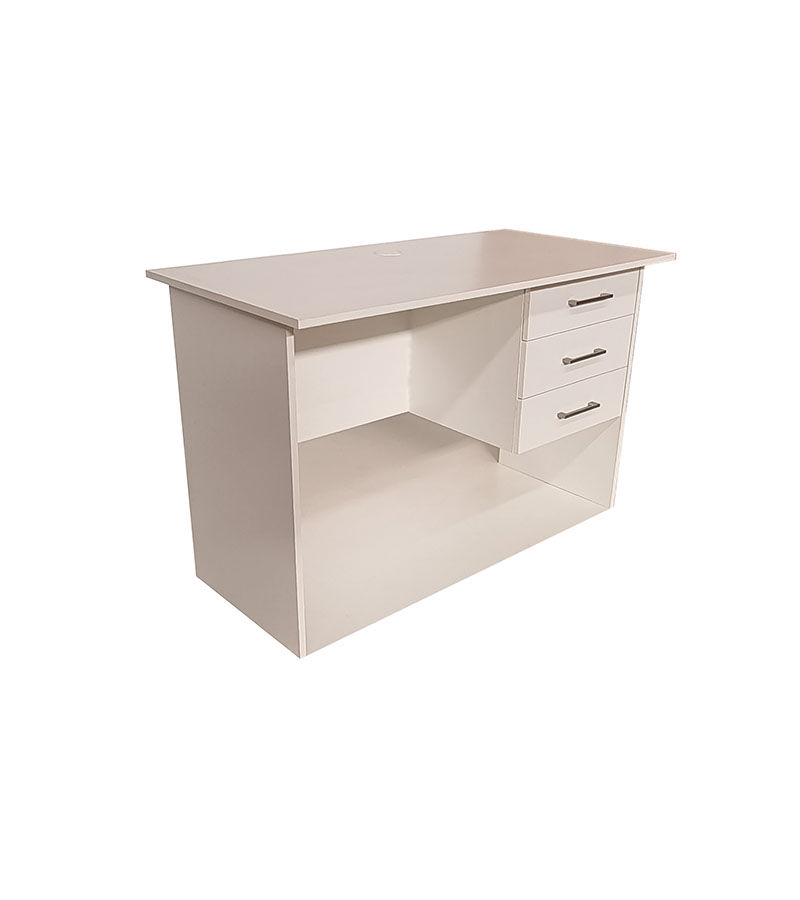 London 3 Drawer Desk 120cm - White