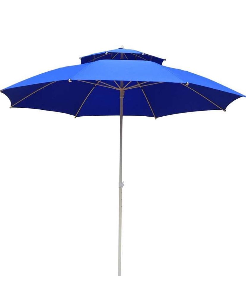 BreezeLayer Double-Canopy Patio Umbrella
