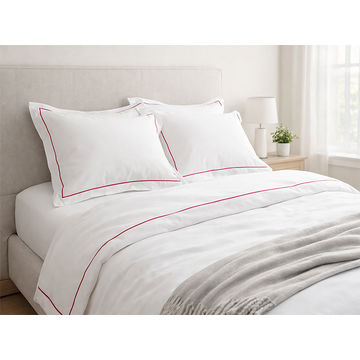 Premium Collection Soft Touch - Oxford Fuchsia Purple Satin Stitch Pillow Cover Set - King - (1 Set)