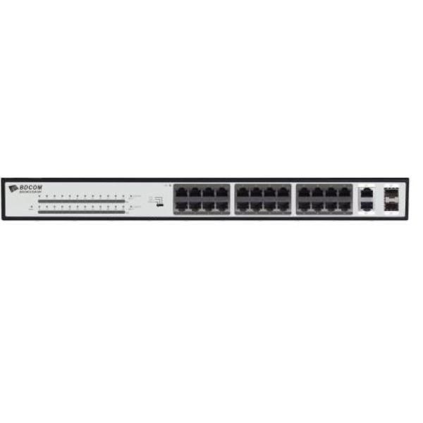 Bdcom 24-Port 10 100 370W Poe Switch, 24 Poe Ports, 2 X 1000Mbps Combo Ports