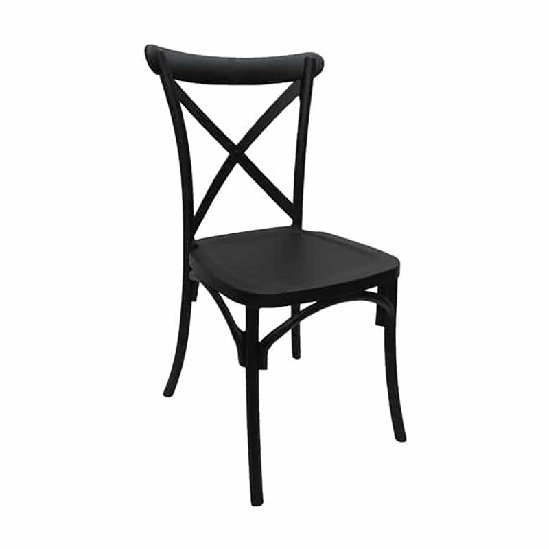 Vividitto - Plastic Cross-back Chair - Black
