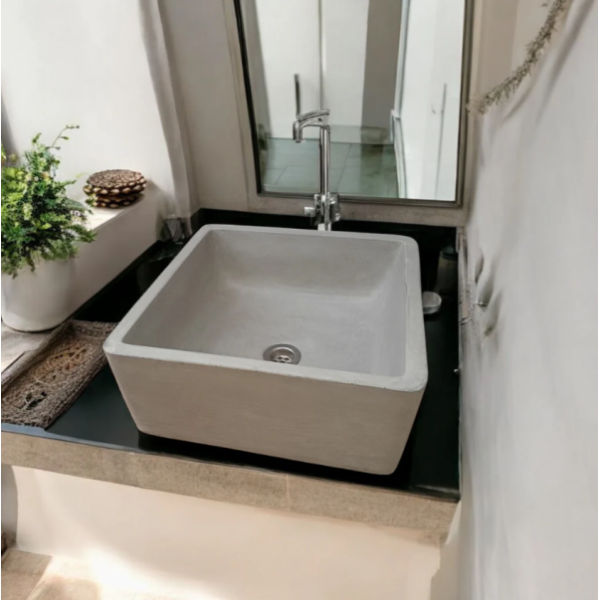 Mermaid's Pond Bespoke Grey Concrete Basin/Sink 39x39x16cm