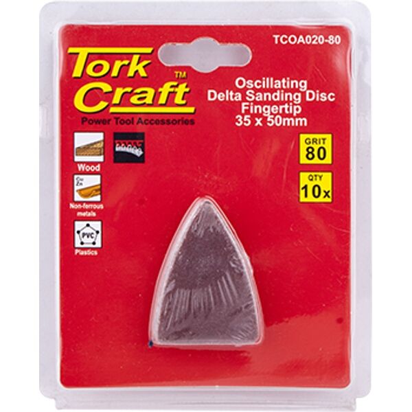 Oscilating Sandpaper A/O 35X50Mm 10Pc Fingertip 80Grit