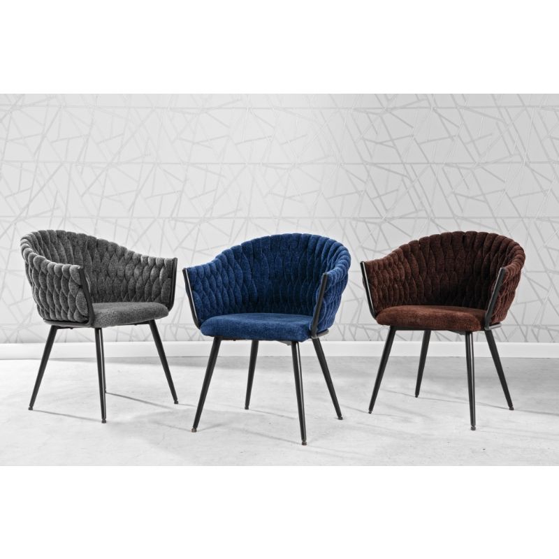 KC FURN-Chic Steelweave Dining Chairs (Blue)