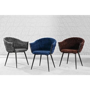KC FURN-Chic Steelweave Dining Chairs (Blue)