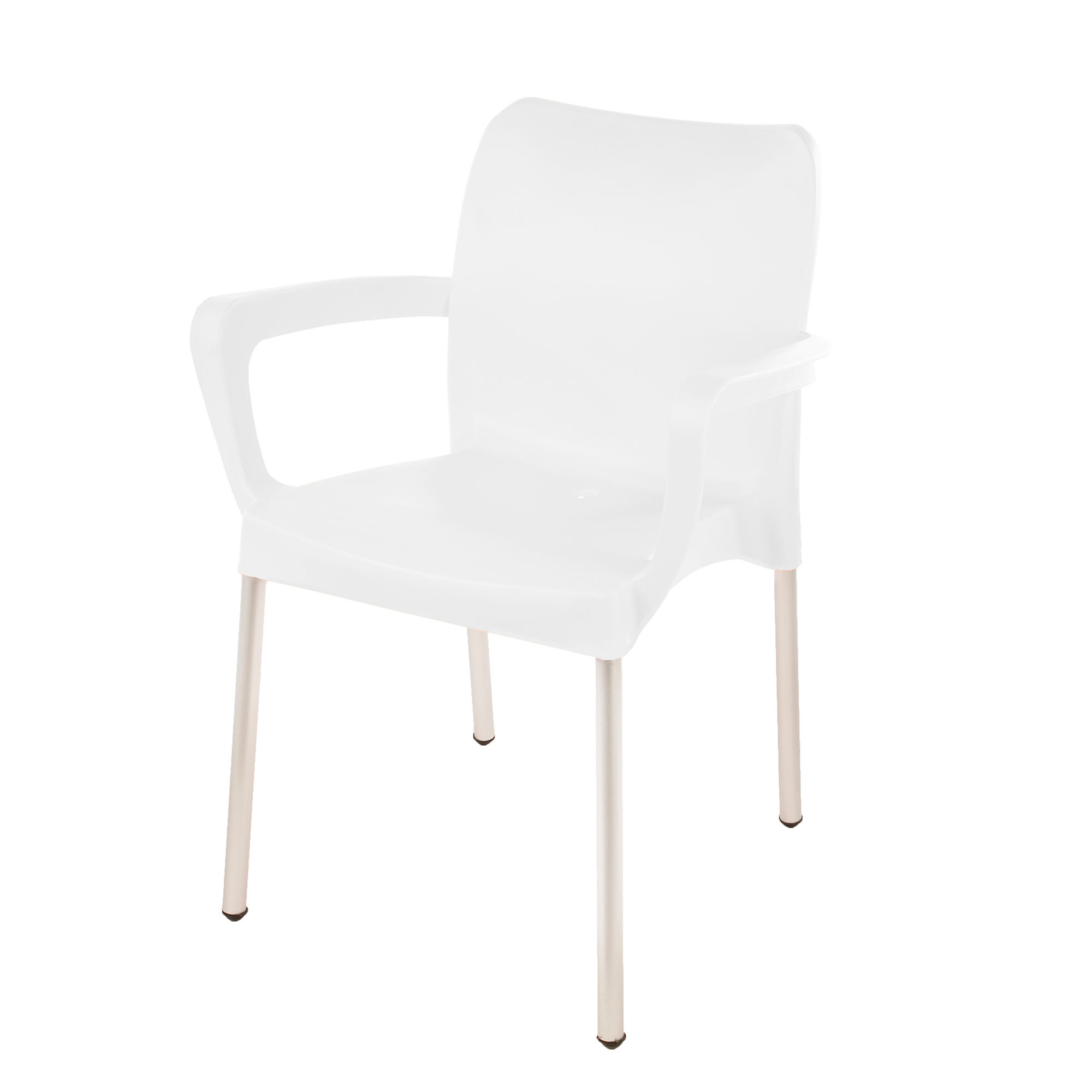 Heavy Duty Bistro Chair with Armrests - Ice White - 1 Chair