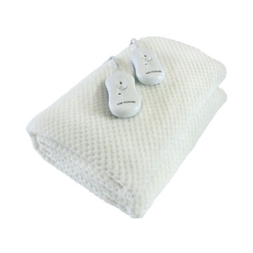 PURE PLEASURE Queen Coral Fleece Fitted Electric Blanket W/ Skirt 152x188 Dual 8 Heat Setting Controllers with Timer 24 Month Warranty