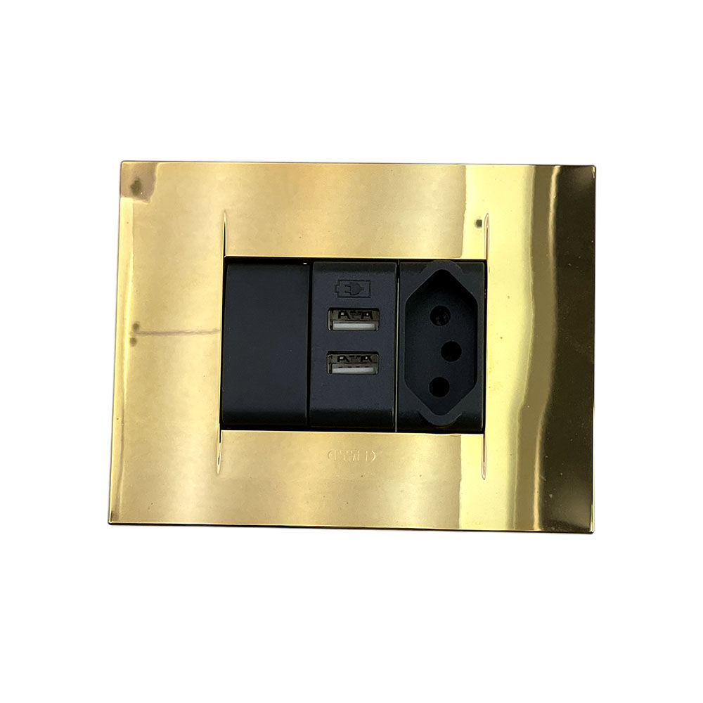 ACDC - Gewiss Chorus GEO Gold 16A SA Switch Socket With USB 2.1A Kit