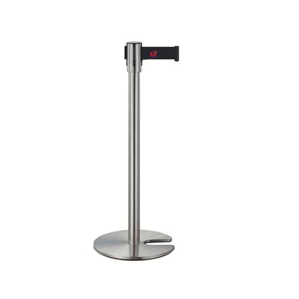 Retractable queue barrier with red belt BY WOODLY