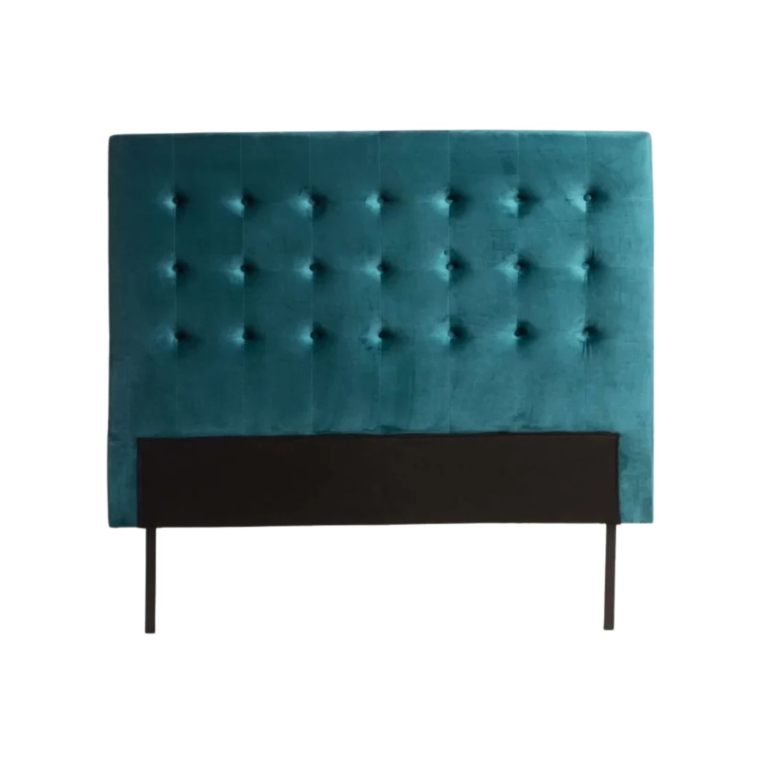 Teal Plush Velvet Tufted Bedroom Queen Headboard
