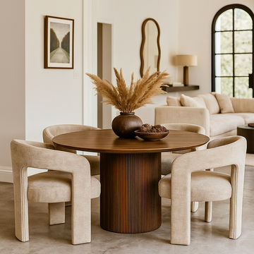 KC FURN – Modern Organic Gevani 4 Seater Dining Set