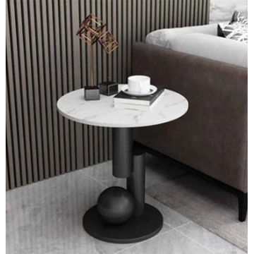 Designer Concepts Campbell Marble End Table- Black
