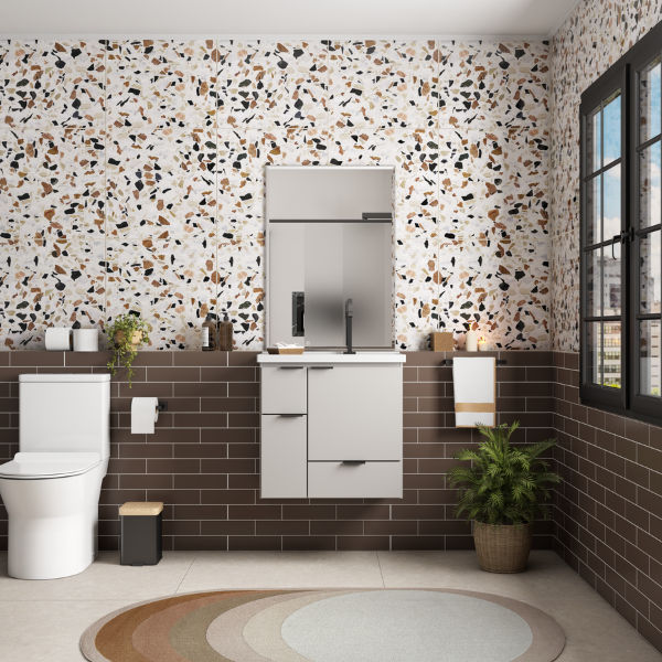 Orquídea Wooden Bathroom Vanity 60cm Nude