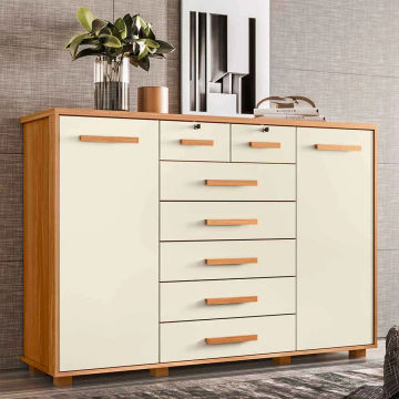 Fontana Matellic Chest Of Drawers oak/off white