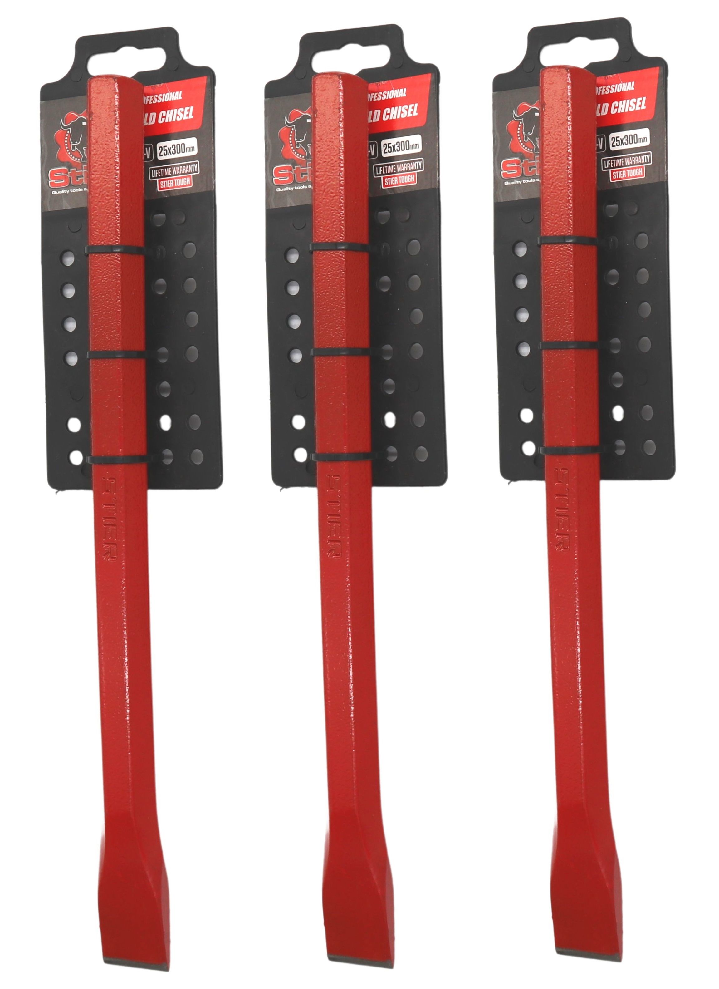 Stier Professional Cold Chisel 25x300mm -3 Pack