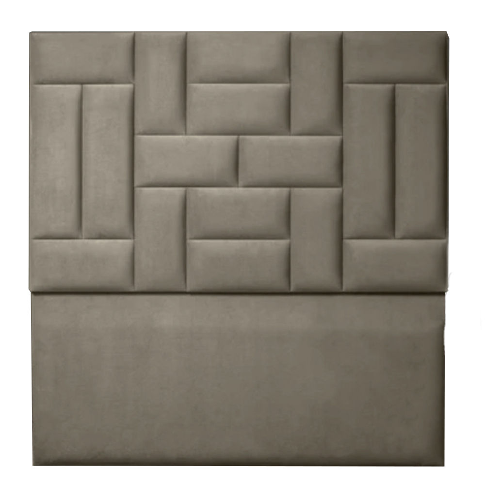 Justin Velvet Headboard Double Brown