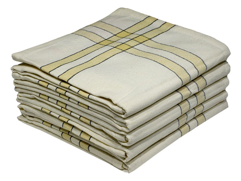 Multipurpose, Easy Fit, Absorbent Kitchen Towel- Design 2374 - 045x070cms - (05 Pc Pack) - Checks - Blazing Yellow