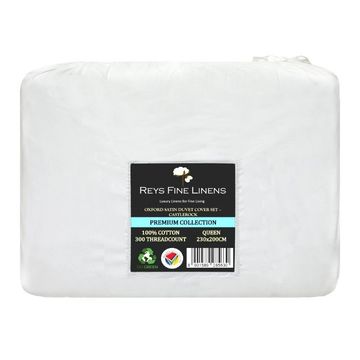 Rey's Fine Linen - Premium Collection - Oxford Castlerock Satin Stitch Duvet Cover Set - 06 Pc Pack - Double