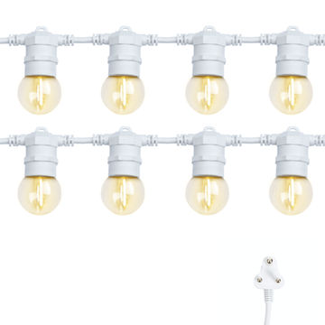 Stellar Lighting Wedding 20 LED Festoon Retro Bulb White Cable Lights - 20m