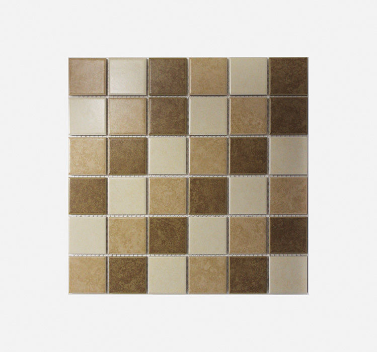 Mosaic Porcelain - Natural 2 - 48mm Square - 300x300 (per sheet)
