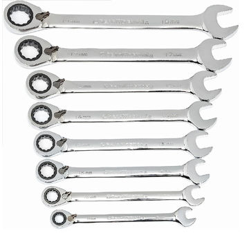 8 Pcs Reversible Ratcheting Combination Wrench Set