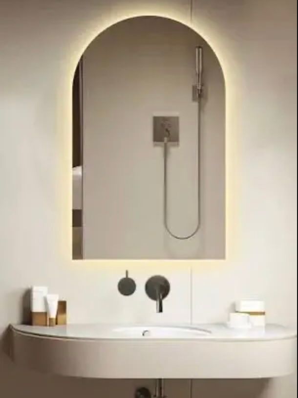Victoria Arched Bathroom Mirror Warm White 80x120cm