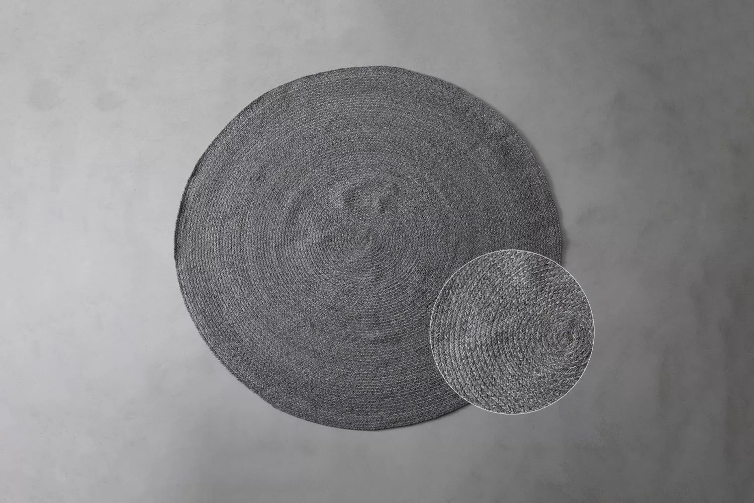 Lakota Round Patio Rug Medium – Graphite