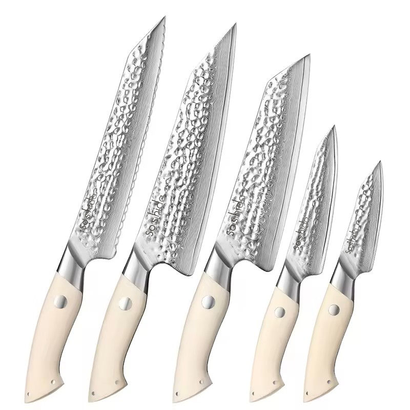 Soshida Masshiro 4 Piece Damascus Chef Knife Set