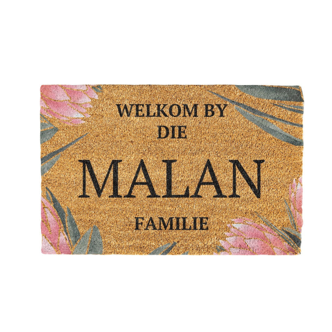 Malan Familie Naam Coir Doormat Design 700 x 400 mm