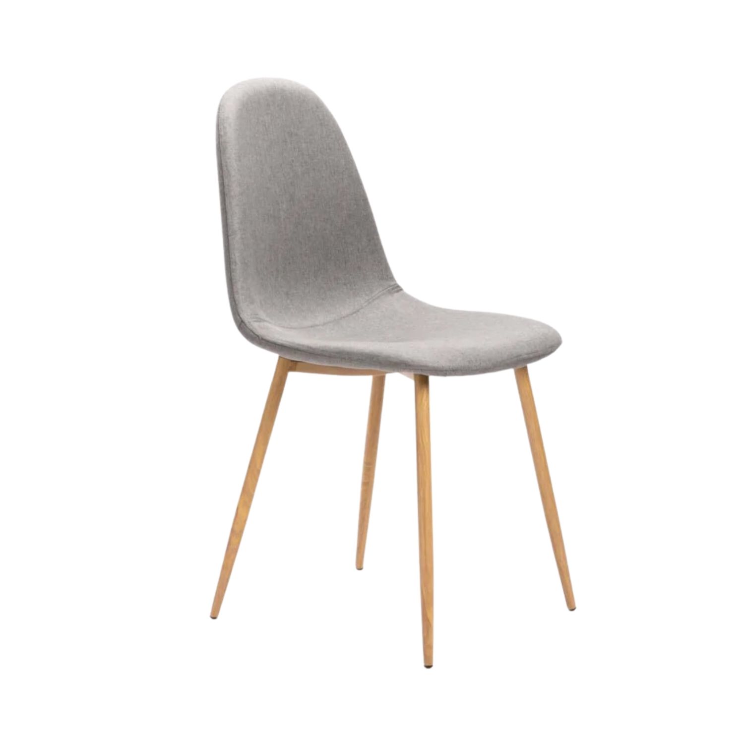 Upholstered Fabric Dining Chair with Natural Leg