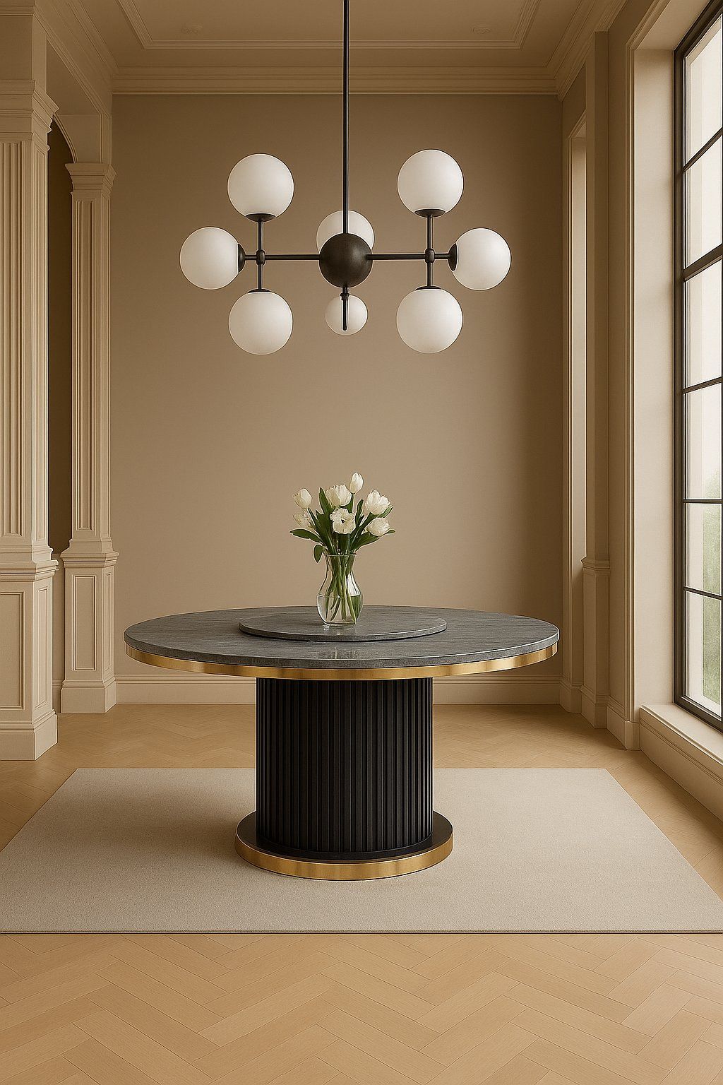 EFURN- Victoria Dining Table Black