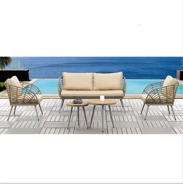 Elegant Outdoor Seating Set with Metal Chairs
