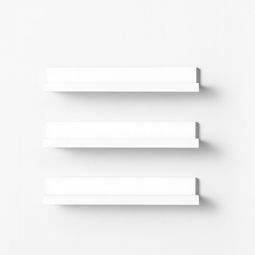 WALL-MOUNTED FLOATING SHELVES-SET OF 3-WHITE