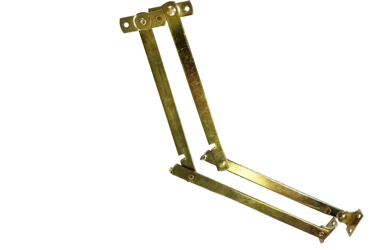 Folding Stay, Brass Plated, 152mm, 2 Pieces BY WOODLY
