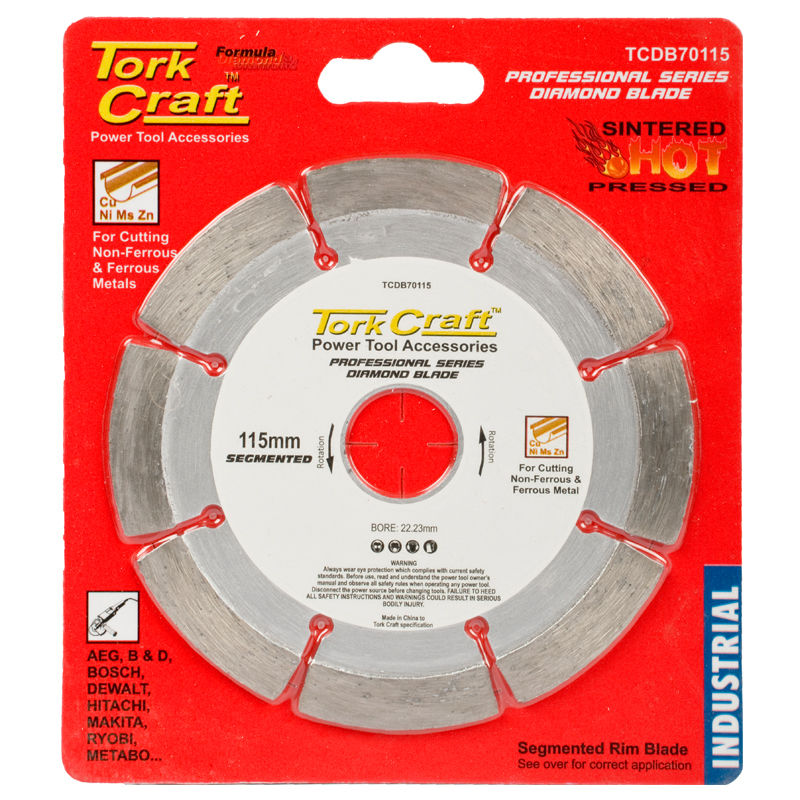 Tork Craft - Diamond Blade Seg.115 x 22.23mm for Metal Cutting