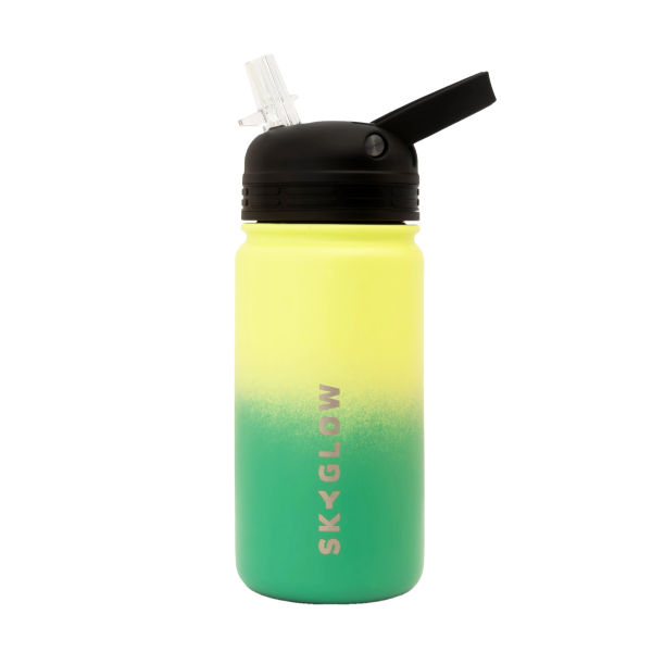 SkyGlow - Kids WaterBottle with Straw - Water Bottles for Kids for School - 450ml - Lime Breeze