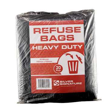 Heavy Duty Black Refuse Bags - 35 Micron